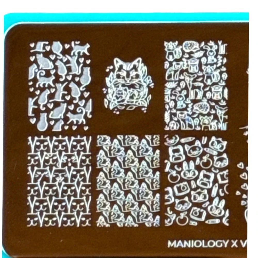 Maniology X Vics_Nails M021 Nail Stamping Plate Cute Cats Animals Kawaii Art